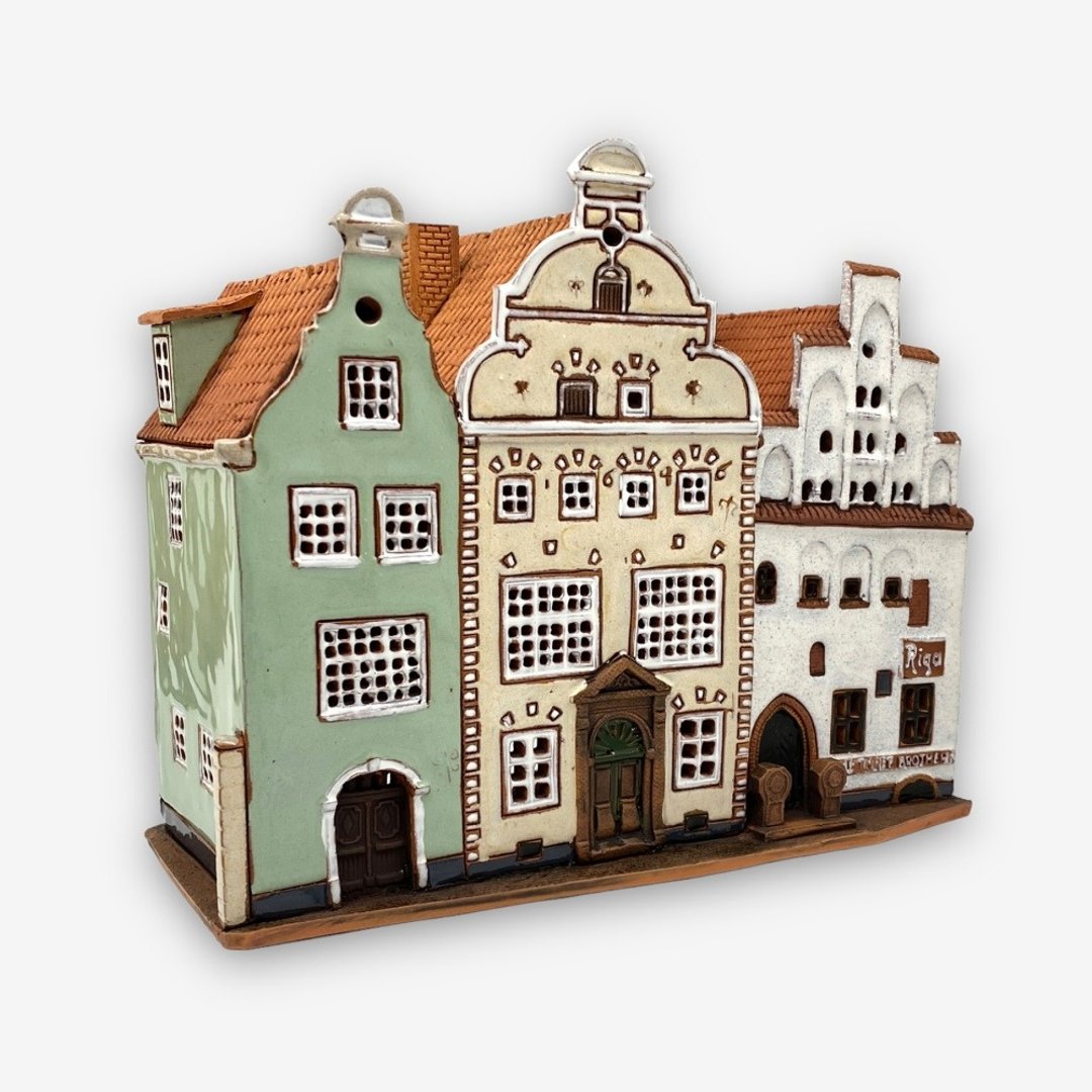 SOLO欧洲家居-手工陶瓷小屋 烛台 20x16cm 拉脱维亚系列 - 蜡烛/烛台 - 陶 多色