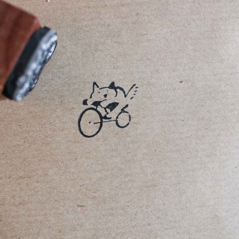 （Jayeon Store 木质印章系列）骑着自行车的猫咪，开心地前进 - 印章/印台 - 木头 