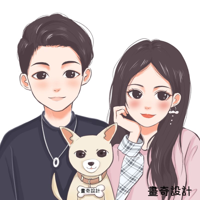 似颜绘 定制化 人像绘制 全家福 Q版人像 生日礼物 情人节 手绘 - 订制画像 - 其他材质 