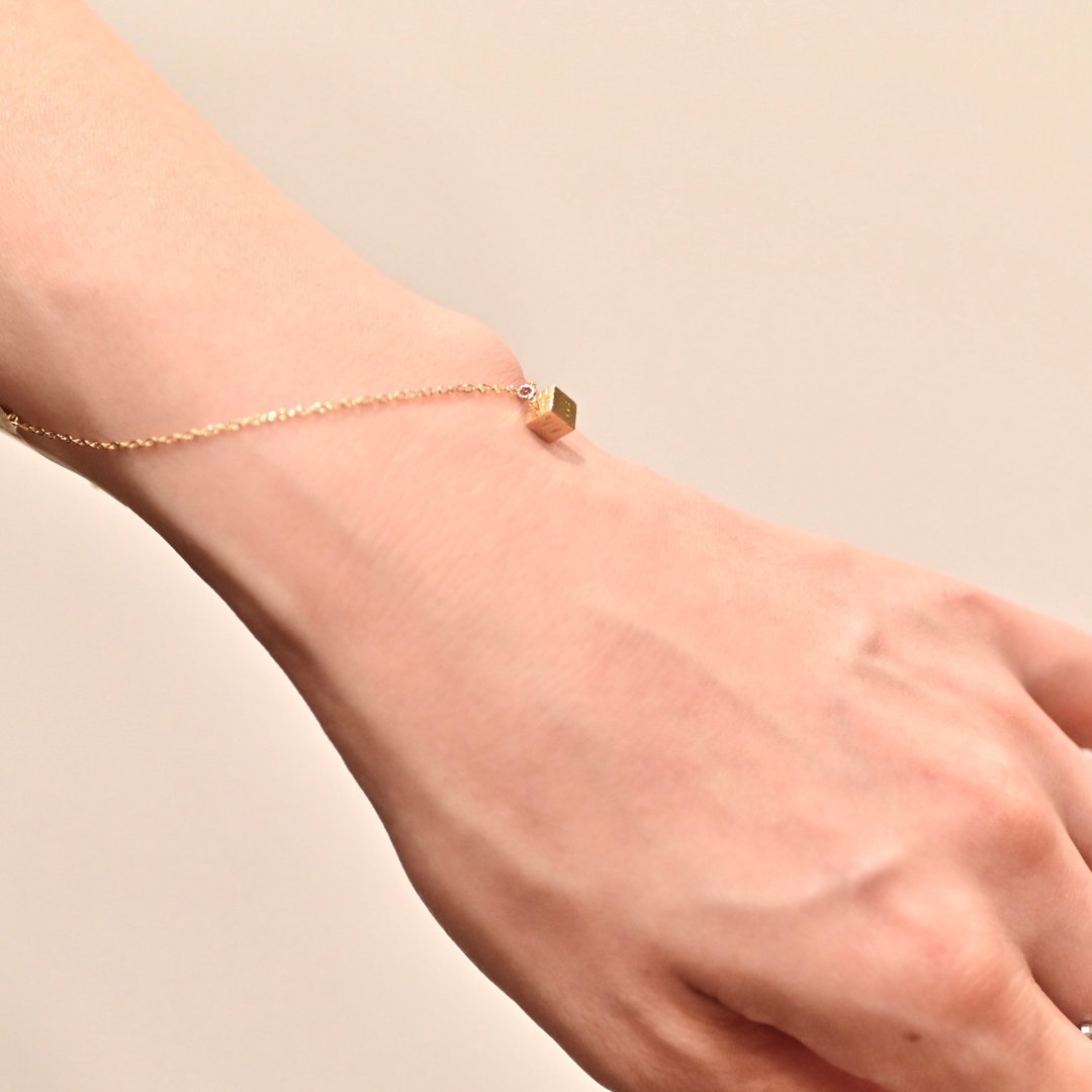 Nakameguro Bracelet / Cube Gold - 手链/手环 - 银 金色