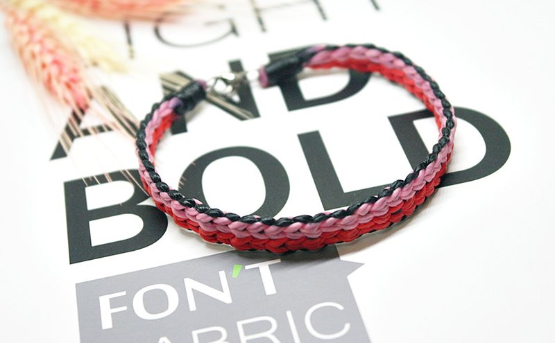 手编蚕丝蜡线素款 <双心情结> ((脚链款)) //可以自选颜色// - 脚链/脚环 - 蜡 