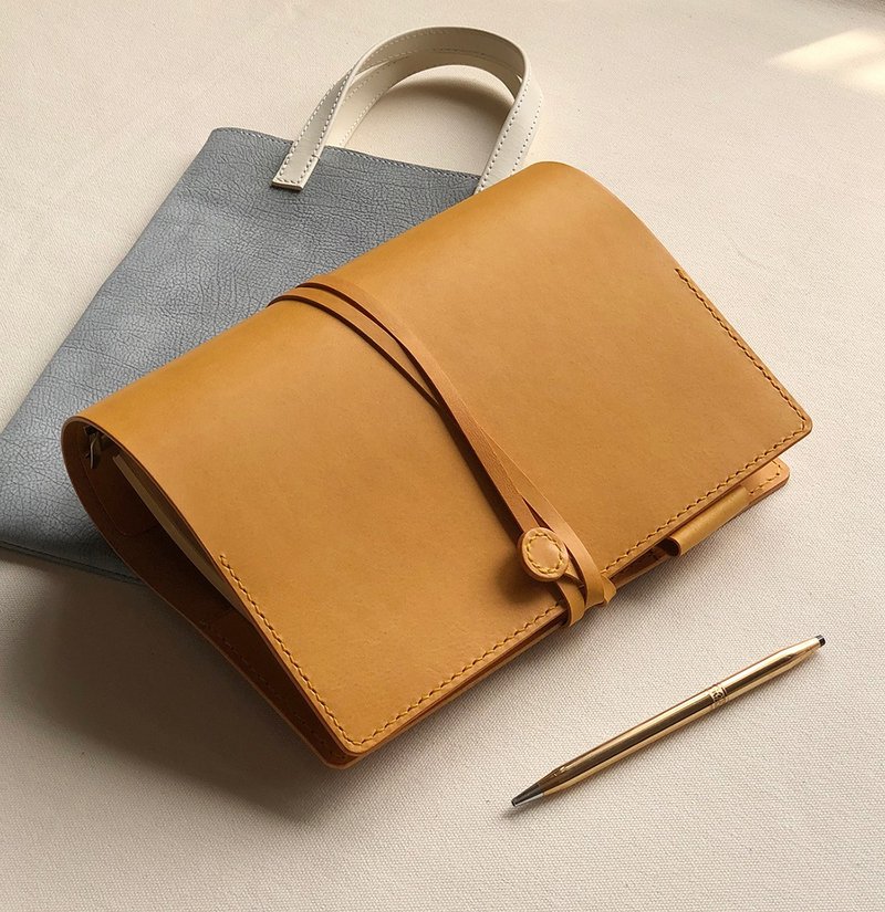 翡冷翠II A5 六孔活页真皮牛革手帐笔记本 银杏叶黄 - 笔记本/手帐 - 真皮 黄色