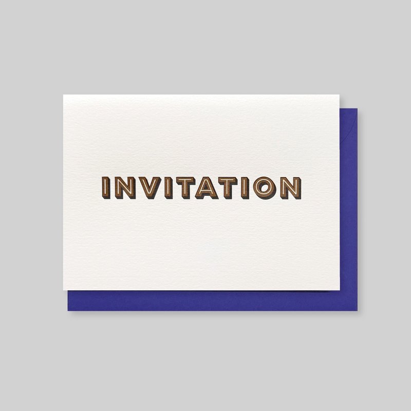 活版印刷邀请卡 - 卡片/明信片 - 纸 