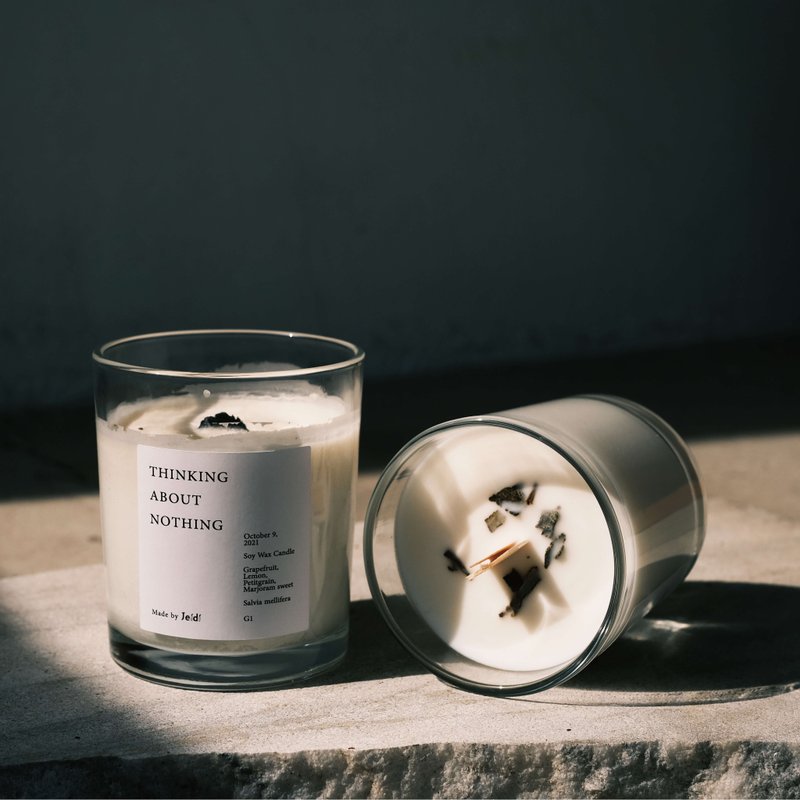 G1 消除烦躁/苦橙叶柑橘调 厌世香氛木片蜡烛 苦橙果皮香 - 蜡烛/烛台 - 蜡 白色