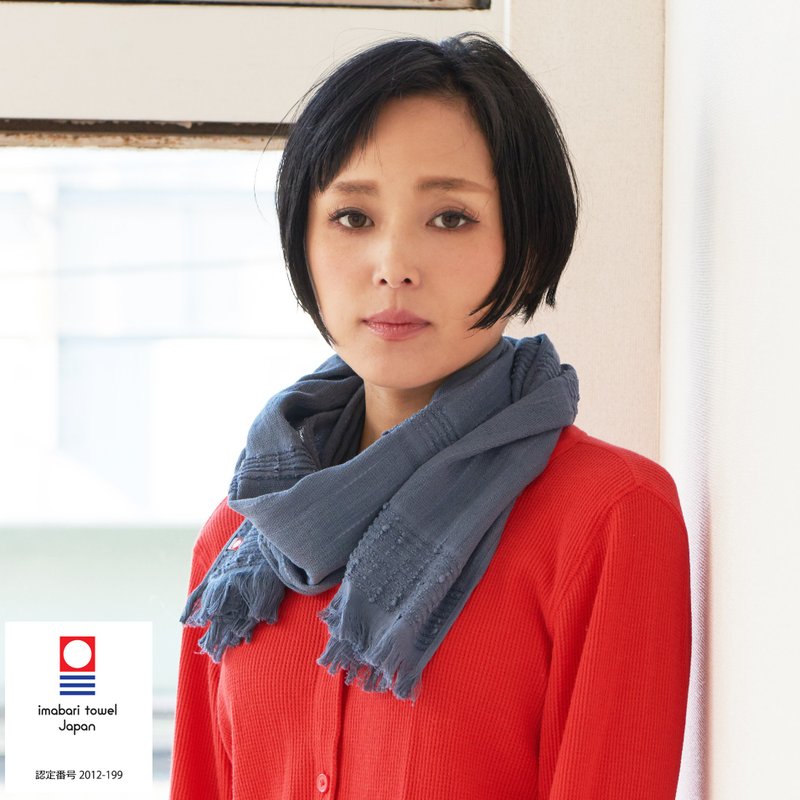 冬季围巾围巾，女式棉质披肩，日本制造，今治毛巾，礼物 - 丝巾 - 棉．麻 