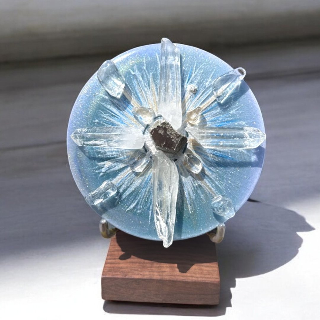 宇宙之光 白水晶柱能量晶盘 水晶 摆件 招财 定制化 - 摆饰 - 水晶 蓝色