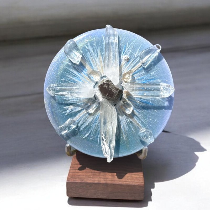 宇宙之光 白水晶柱能量晶盘 水晶 摆件 招财 定制化 - 摆饰 - 水晶 蓝色
