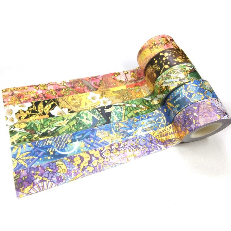 Goody Bag -钻石雷射箔押-烫金纸胶带-5入 - 纸胶带 - 纸 多色
