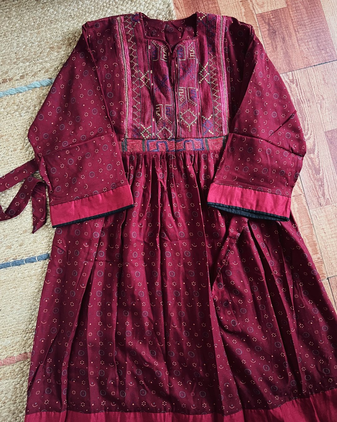 Vintage 阿富汗古董刺绣布料再制洋装 - 洋装/连衣裙 - 棉 
