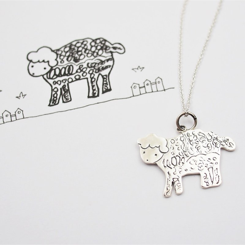 上传您小宝贝儿童画 订制独一无二的首饰 / 925纯银项链 - 项链 - 纯银 银色