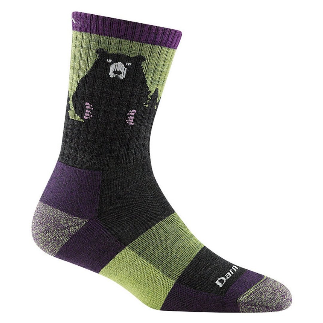 【Darn Tough】女款 1970 Bear Town Micro Crew LW Cushion Lime - 袜子 - 羊毛 蓝色