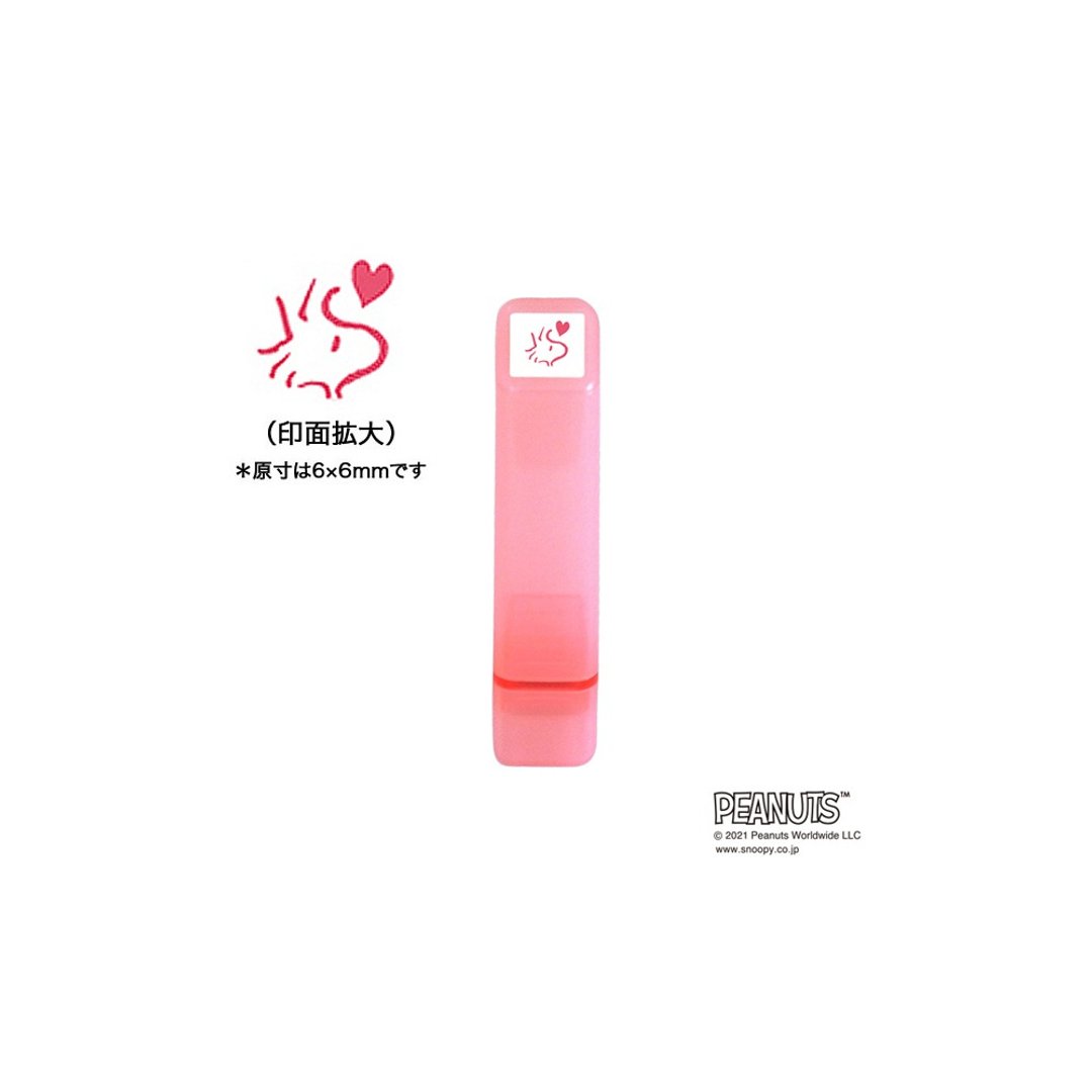 【KODOMO NO KAO】Snoopy手帐浸透印 A 珊瑚粉  糊涂塌客 - 印章/印台 - 塑料 粉红色