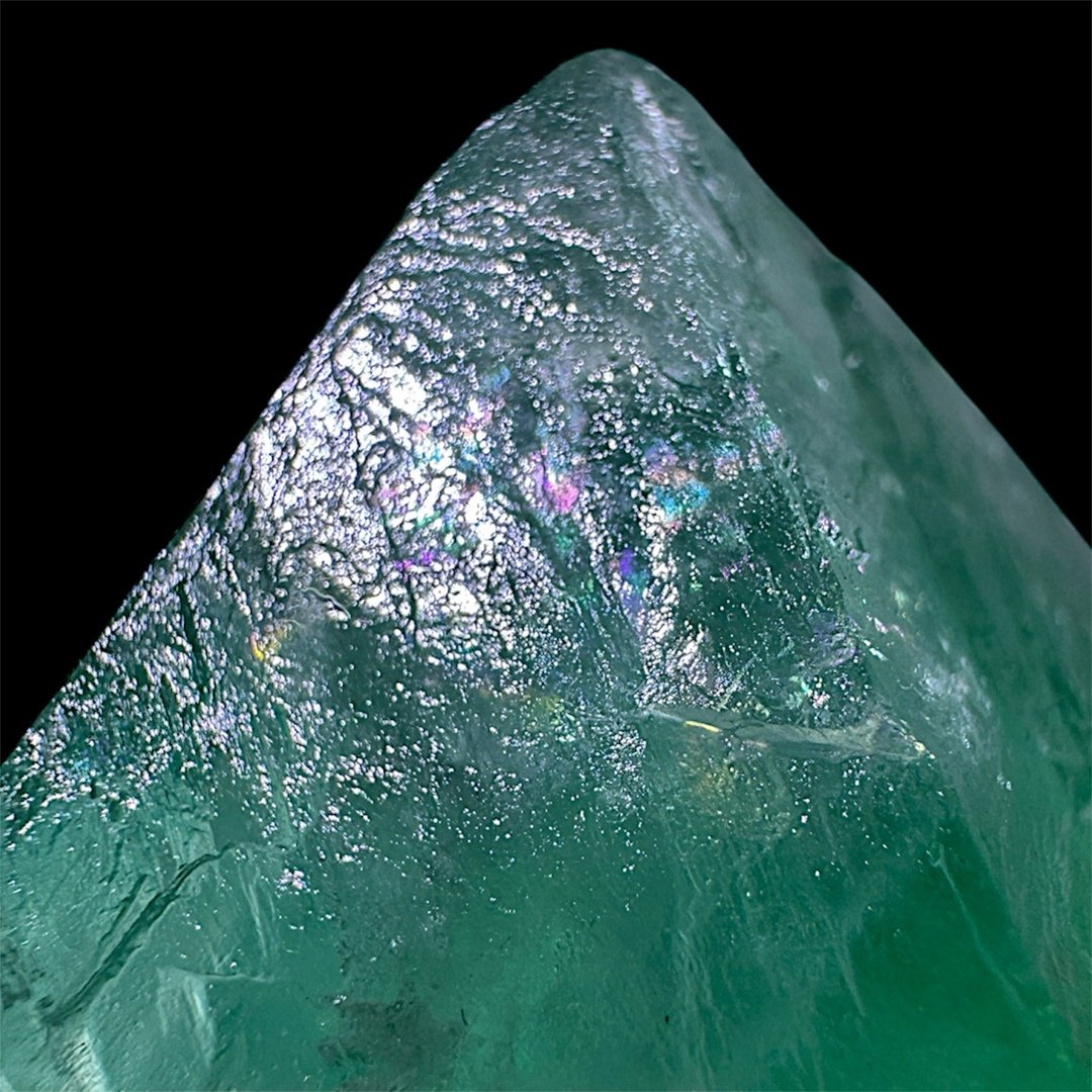 E2. 巨无霸八面体 萤石 单晶 原矿 164g 湖水绿渐变通透 千层雪 - 摆饰 - 半宝石 绿色