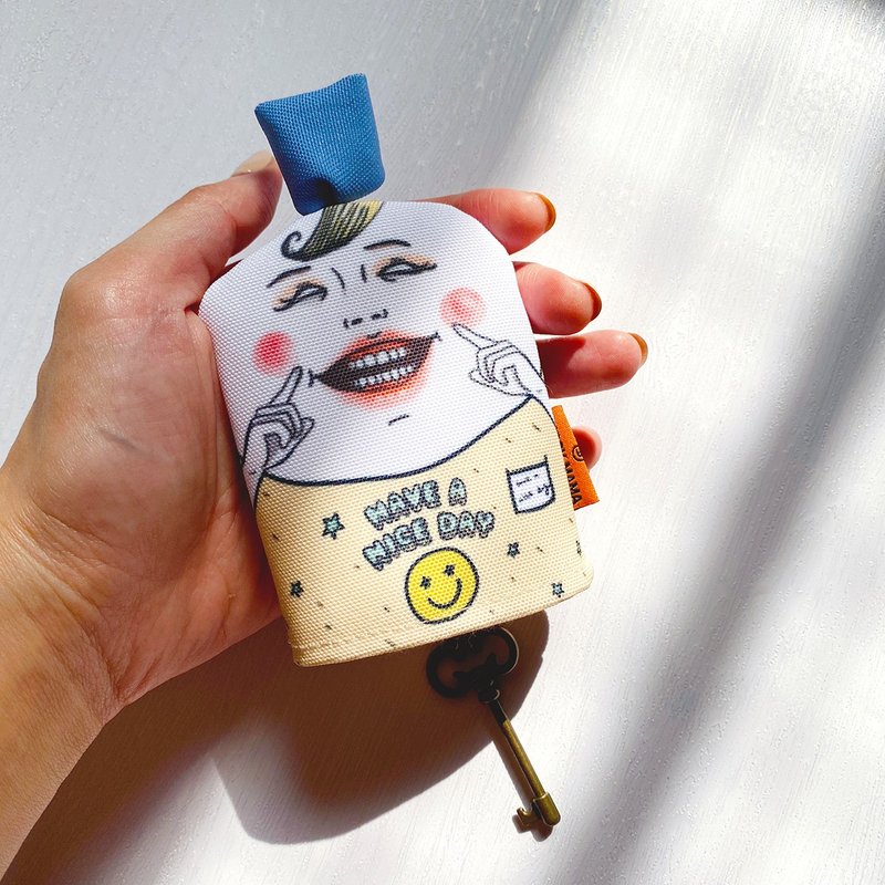 Have a nice day 钥匙收纳包 钥匙包 防泼水 - 钥匙链/钥匙包 - 聚酯纤维 黄色