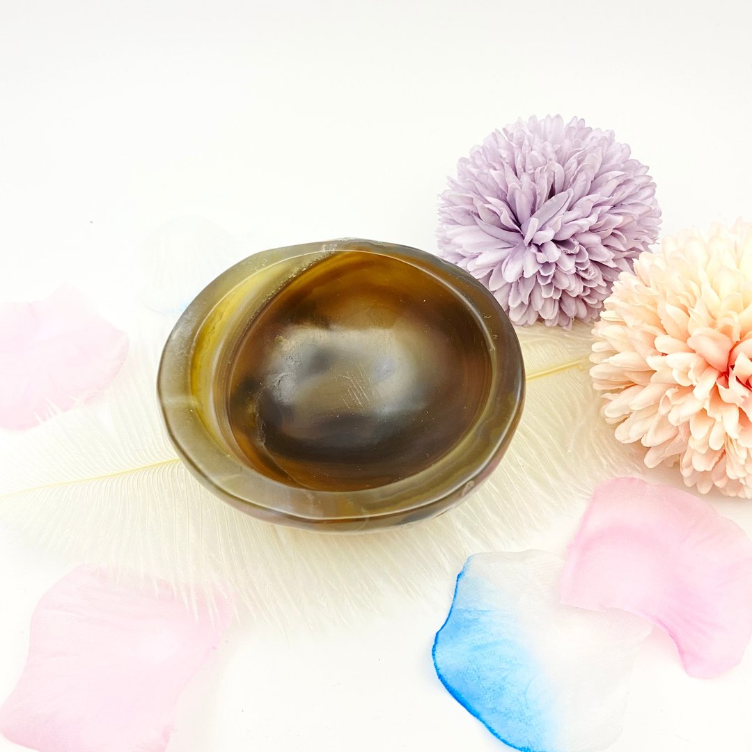 玛瑙碗 | 水晶 | 水晶摆件 | 消磁 | 净化 | 玛瑙 - 摆饰 - 其他材质 咖啡色