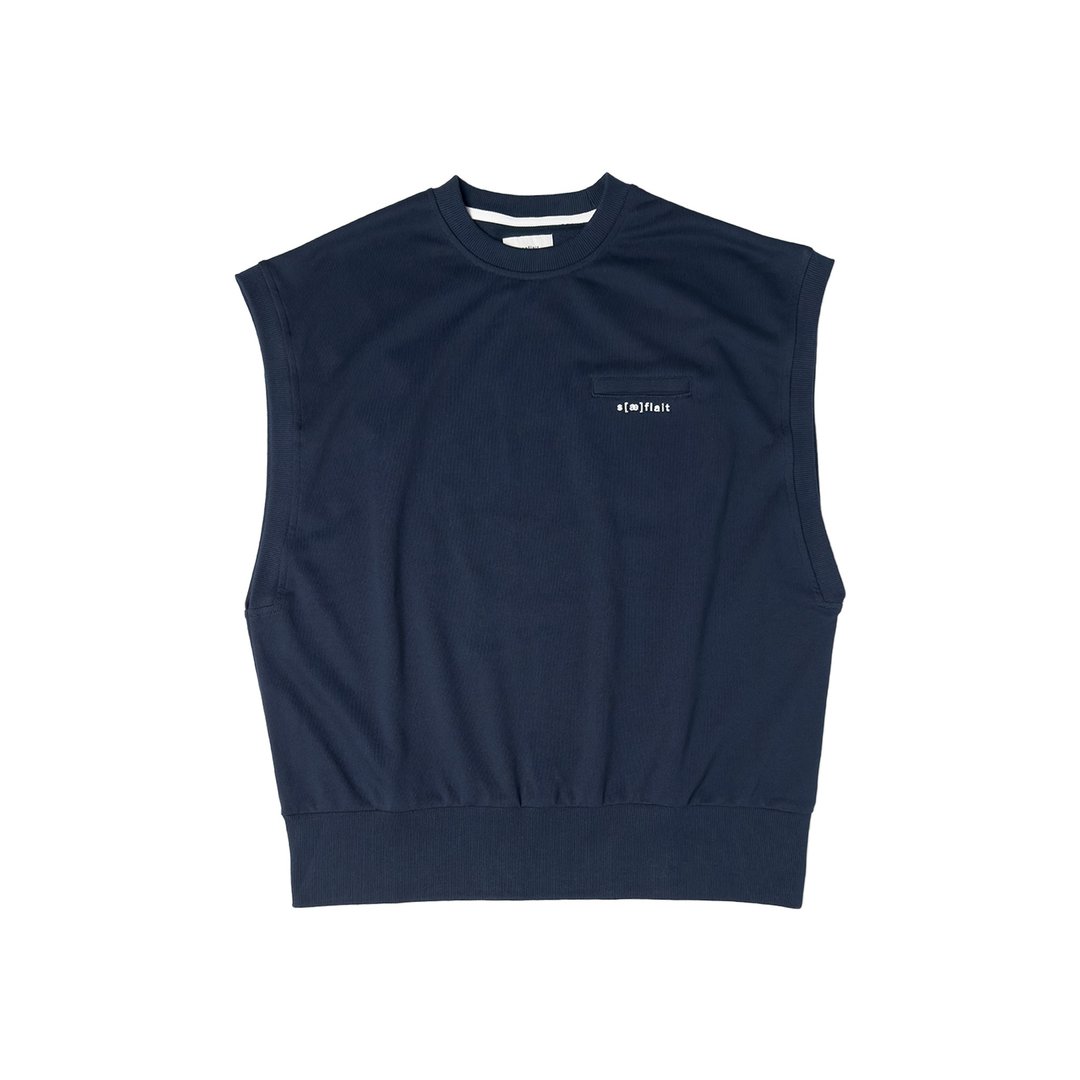 saeflait Vest / Pocket - 女装背心 - 棉．麻 蓝色
