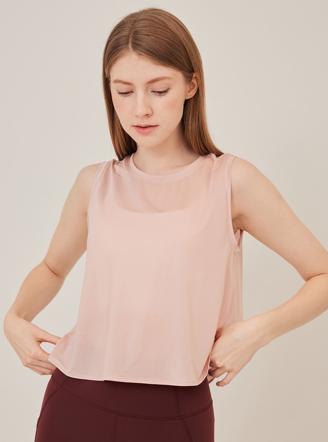 【S2N】EVERY ONE NEED 凉感短版无袖罩衫_Sweet Apricot T266 - 女装瑜珈服 - 尼龙 