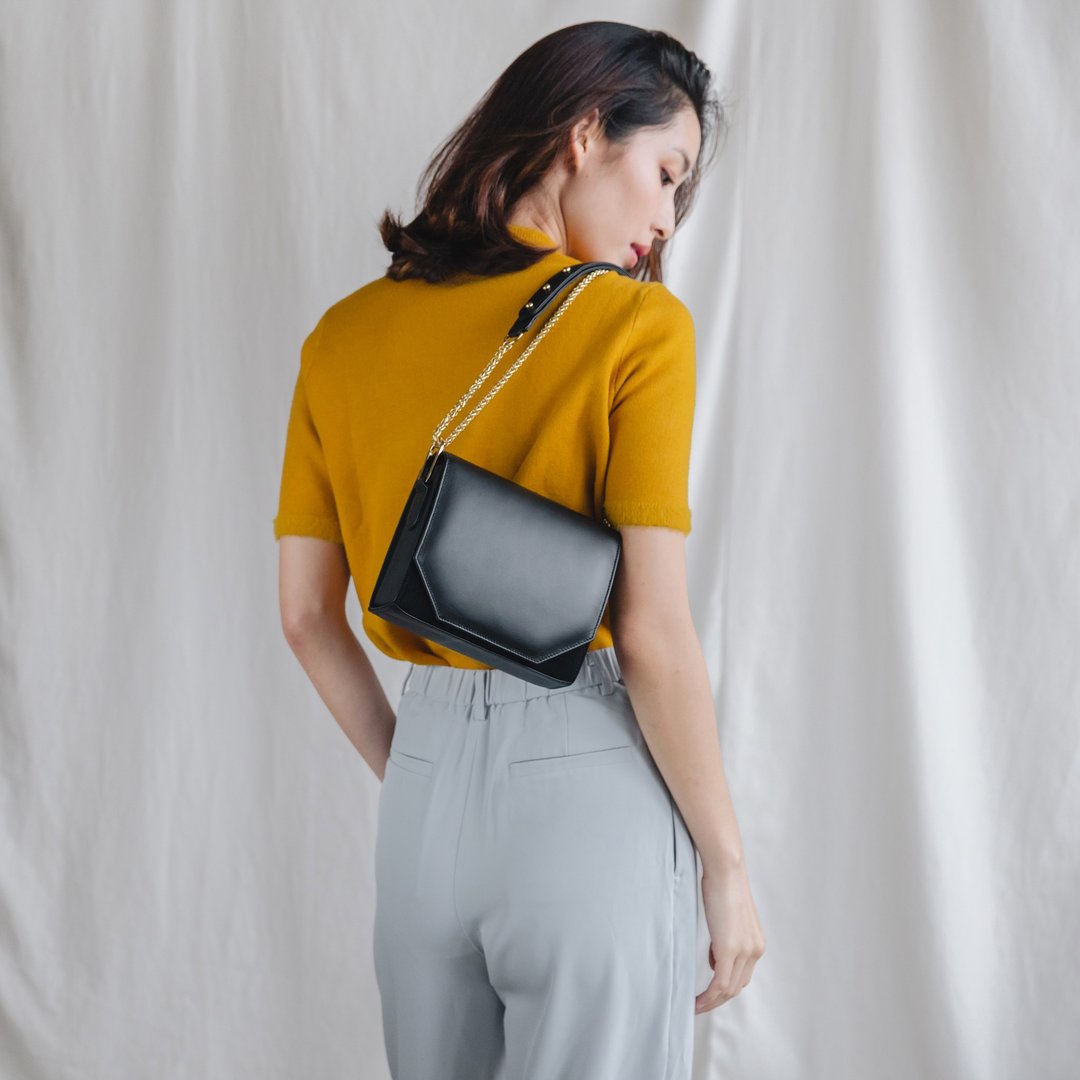 PANDORA SMALL - SMALL MINIMAL WOMAN LEATHER SHOULDER BAG-BLACK - 侧背包/斜挎包 - 真皮 黑色