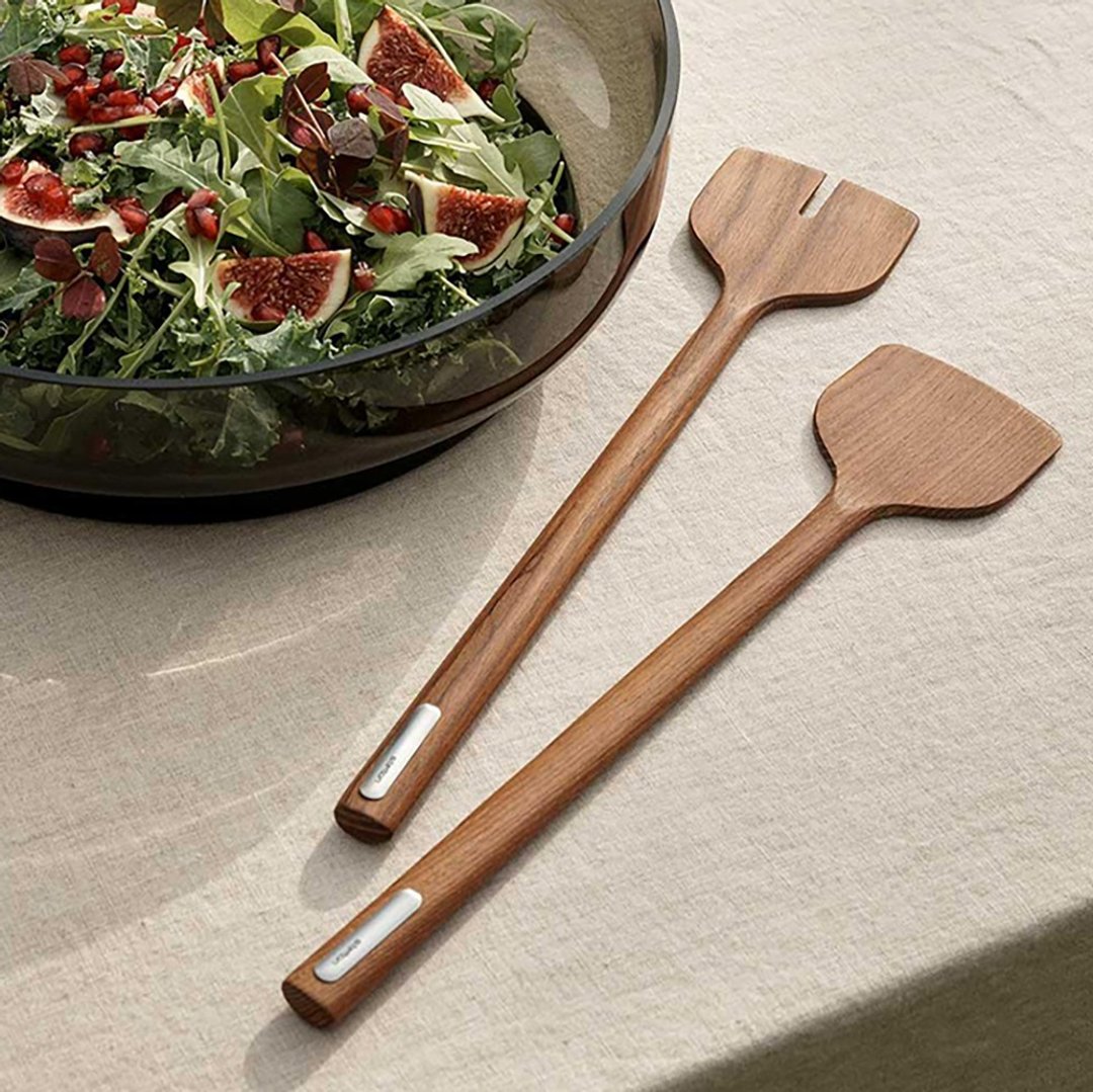 【Stelton】Hoop 沙拉叉匙组 - 餐刀/叉/匙组合 - 木头 