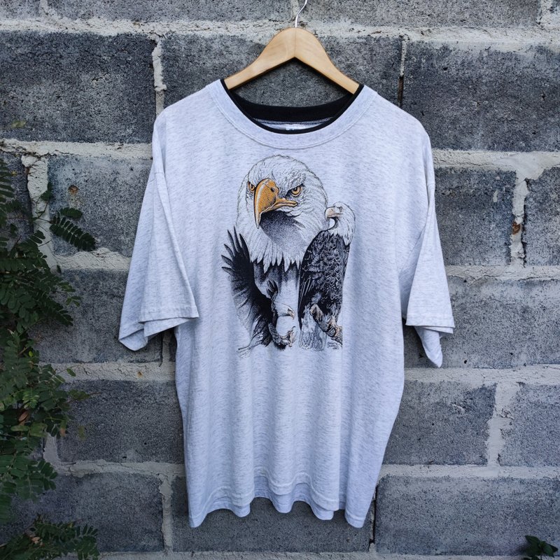 90年代复古老鹰 T恤 by Brandin Durand - 男装上衣/T 恤 - 棉．麻 灰色