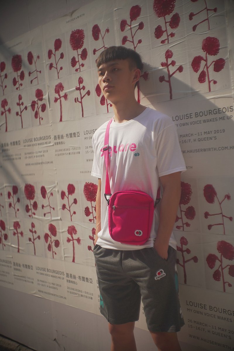 CANDY 1.8L 斜背包 萤光粉红色 - 侧背包/斜挎包 - 尼龙 