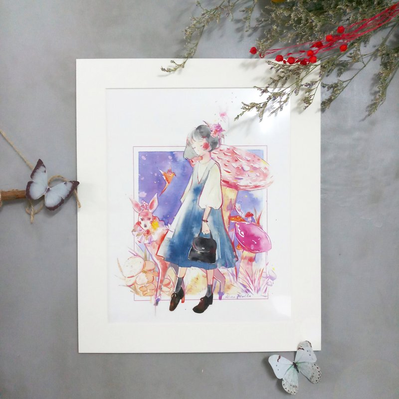 Alice Hobbey 复制原画/挂画/装饰/水彩画/插画/森林/蘑菇 - 海报/装饰画/版画 - 纸 多色