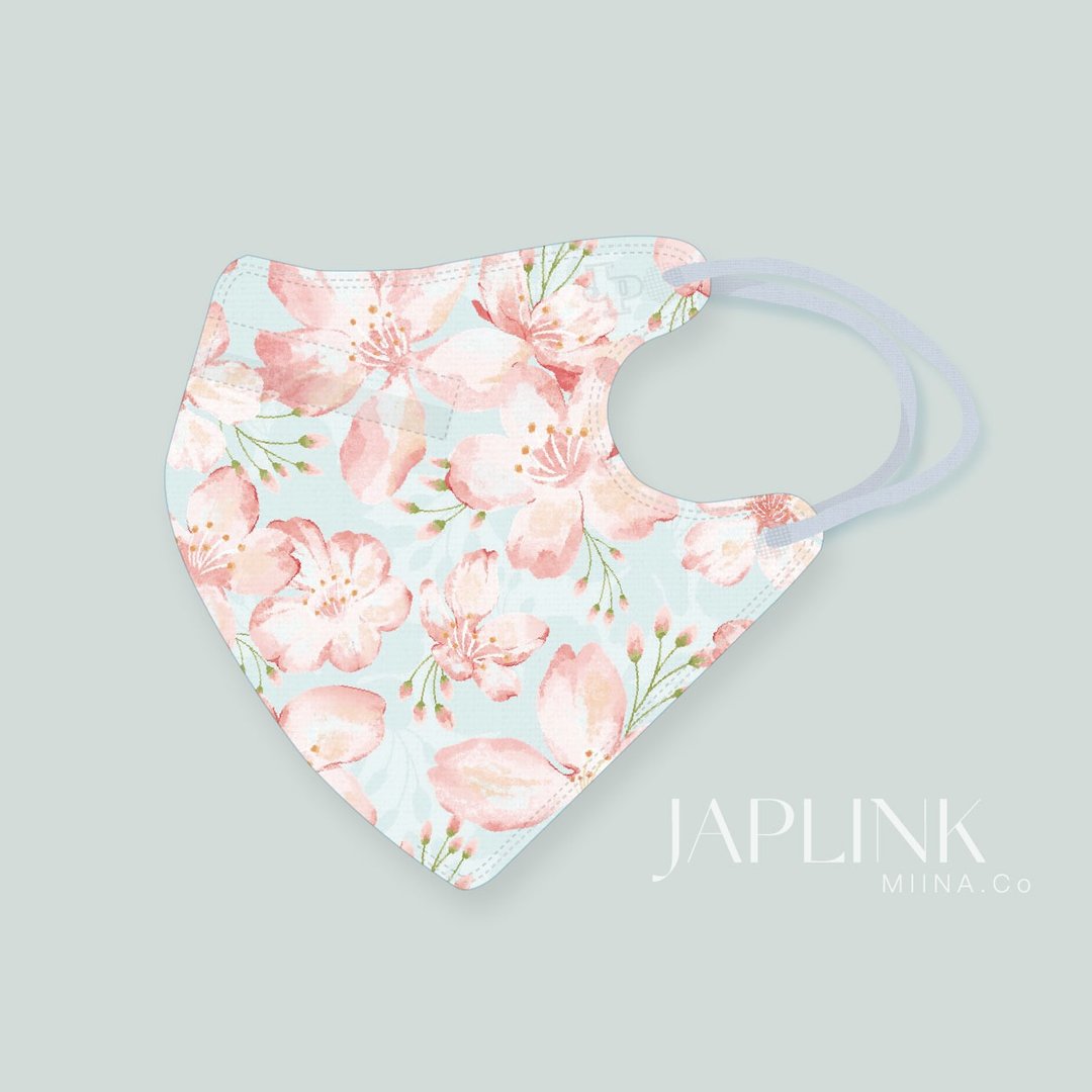【标准】JAPLINK HEPA 高科技水驻极 立体医疗口罩- 蓝樱飘飘 - 口罩 - 聚酯纤维 蓝色