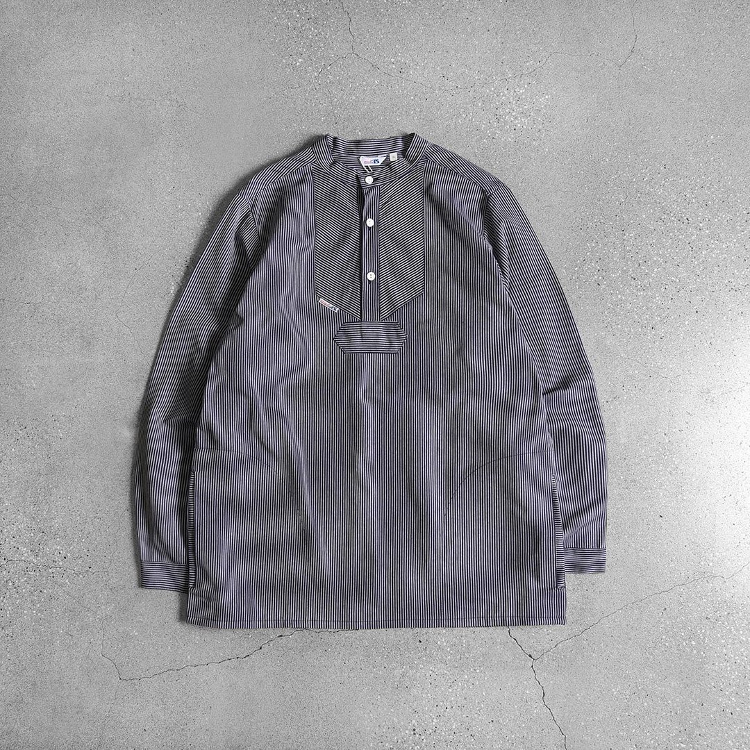 德国渔夫衬衫 Fisherman shirt 细纹 - 男装衬衫 - 棉．麻 蓝色