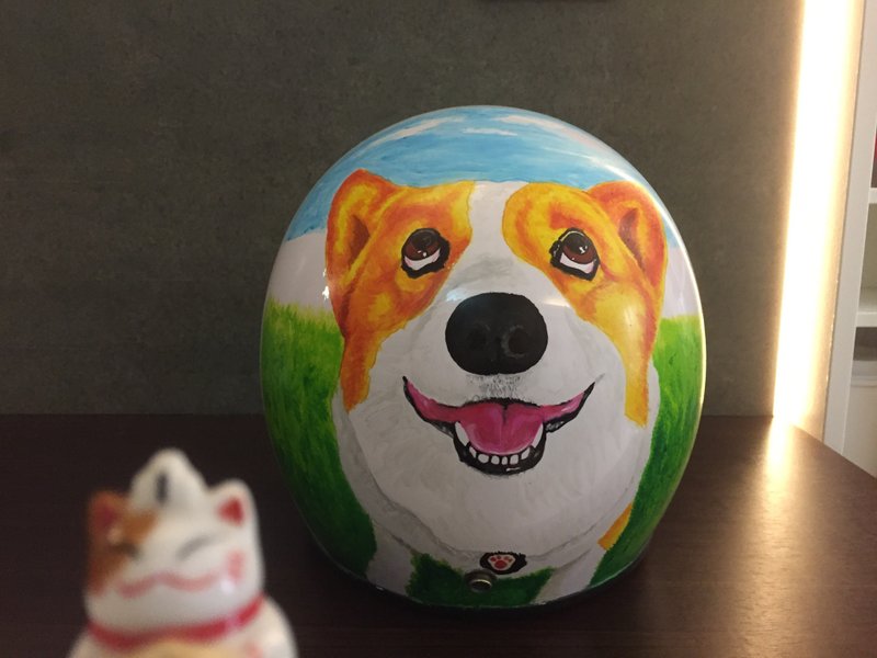手绘疯 手绘 狗狗 猫猫 安全帽 彩绘 纪念 礼物 生日 情人节 - 订制画像 - 其他材质 多色