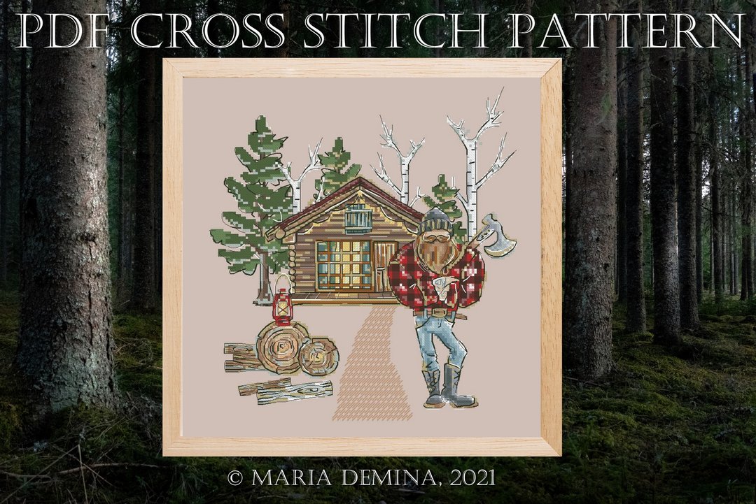 Lumberjack PDF cross stitch pattern - 手工艺教程/工具书 - 其他材质 