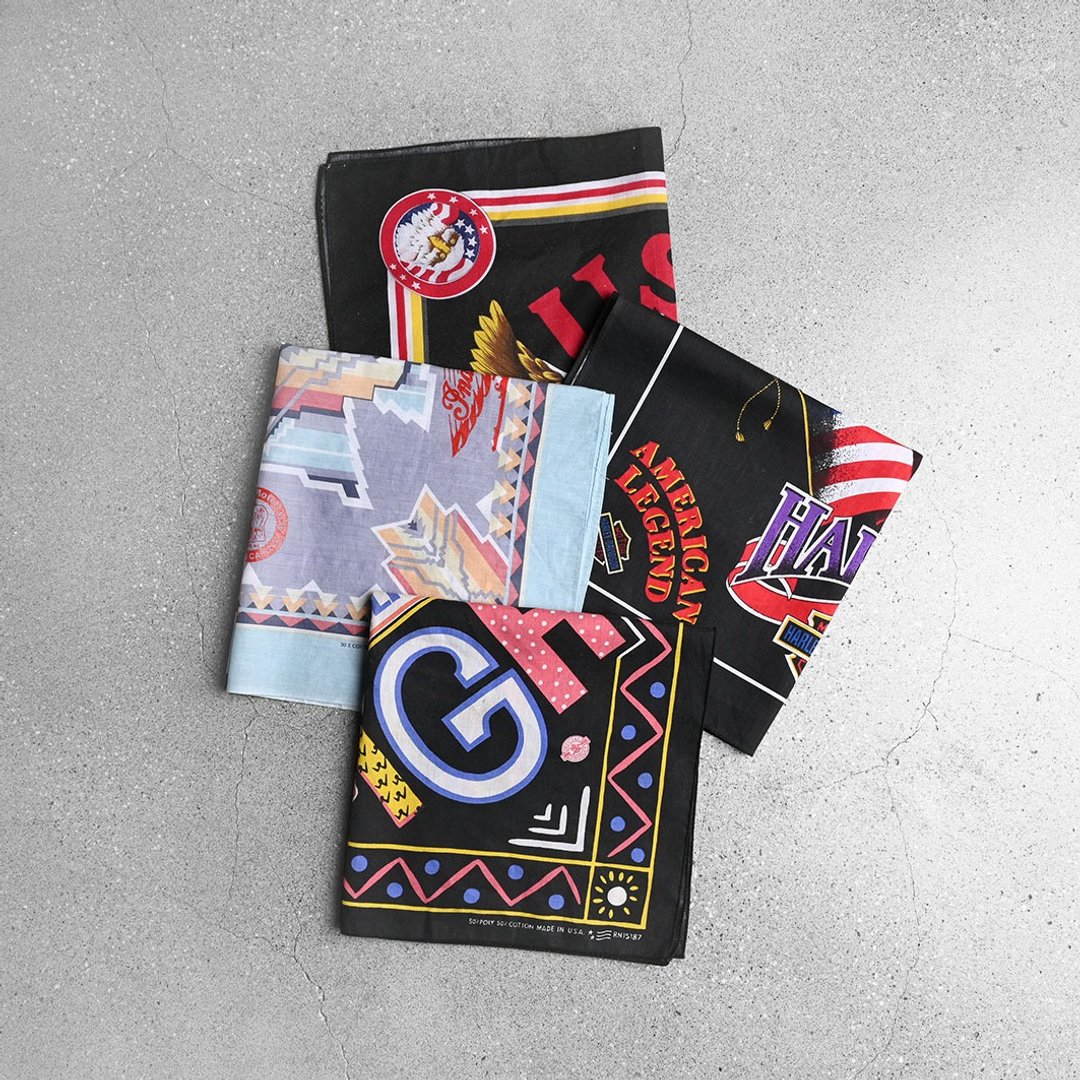 Vintage Bandana 美式方巾 / Vintage 台北古着店 - 手帕/方巾 - 棉 多色