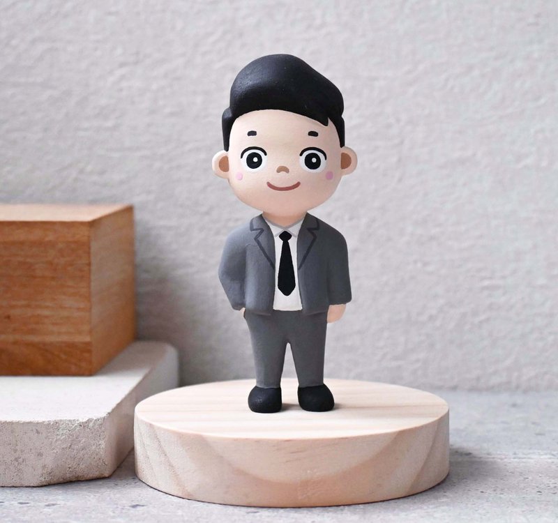 定制人物公仔 单人 可爱人偶订制 定制化礼物 可爱疗愈小木雕 - 玩偶/公仔 - 木头 多色