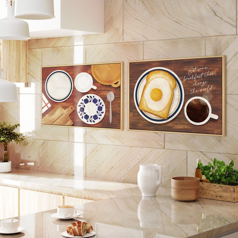 【联画优惠组合】悠闲的早餐系列/客厅装饰/居家摆设 - 海报/装饰画/版画 - 其他材质 咖啡色