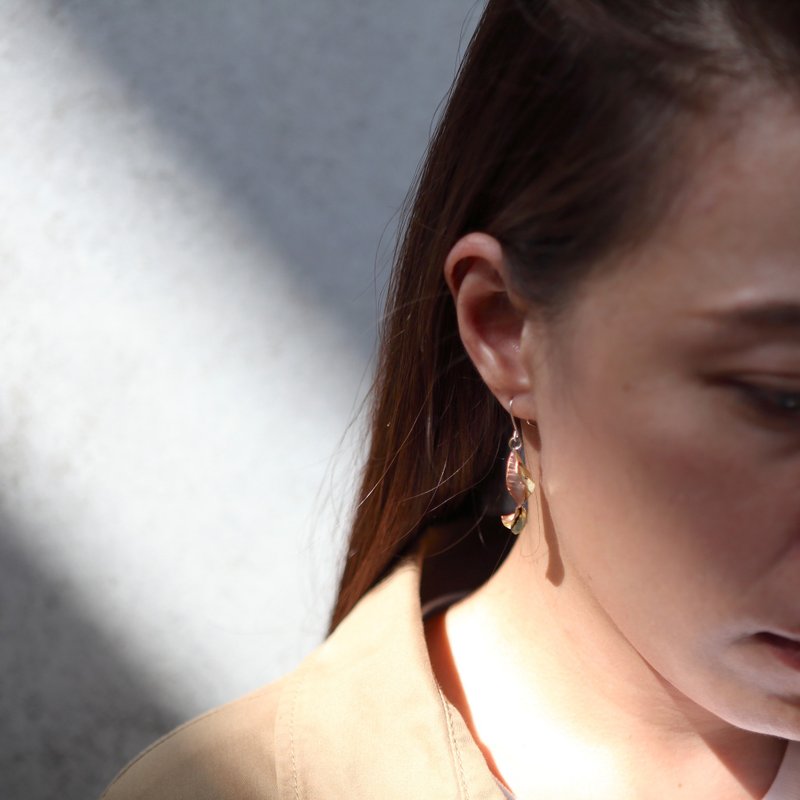 好像是枯叶-7号耳环 - 耳环/耳夹 - 铜/黄铜 金色