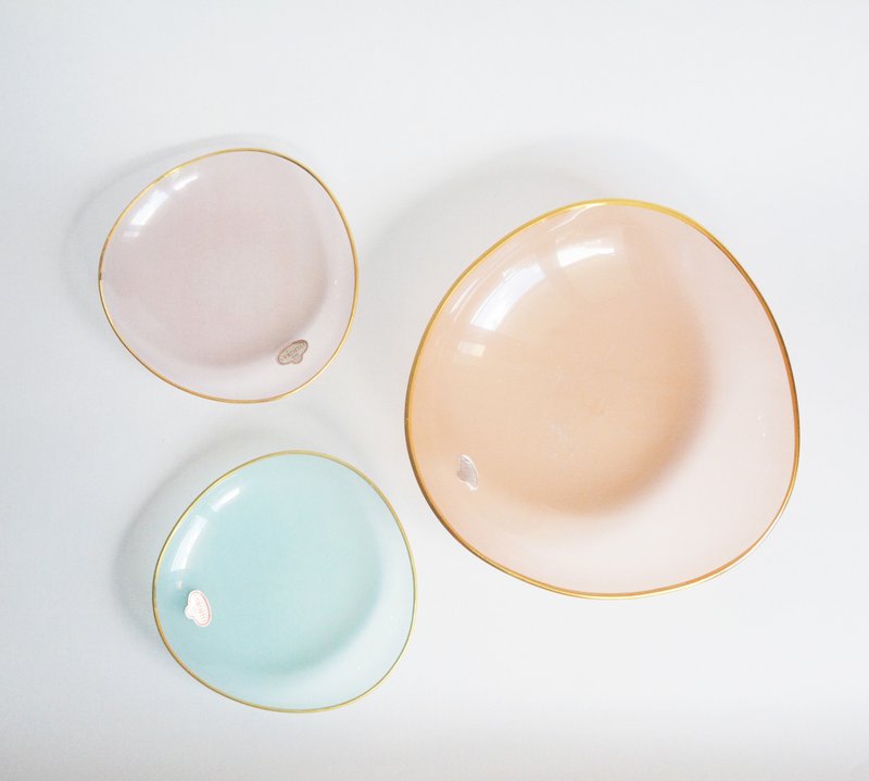 早期德国旧货 透明果冻色装饰盘(小) - 摆饰 - 玻璃 多色