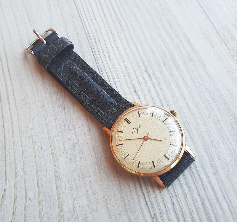 Luch 2209 Soviet wind up mens wrist watch - mechanic AU 12.5 gold plated watch - 男表/中性表 - 其他材质 