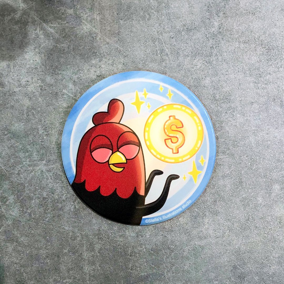 Funny Three Chickens 放3鸡 | 陶瓷吸水杯垫 - 钱来款 - 杯垫 - 其他材质 