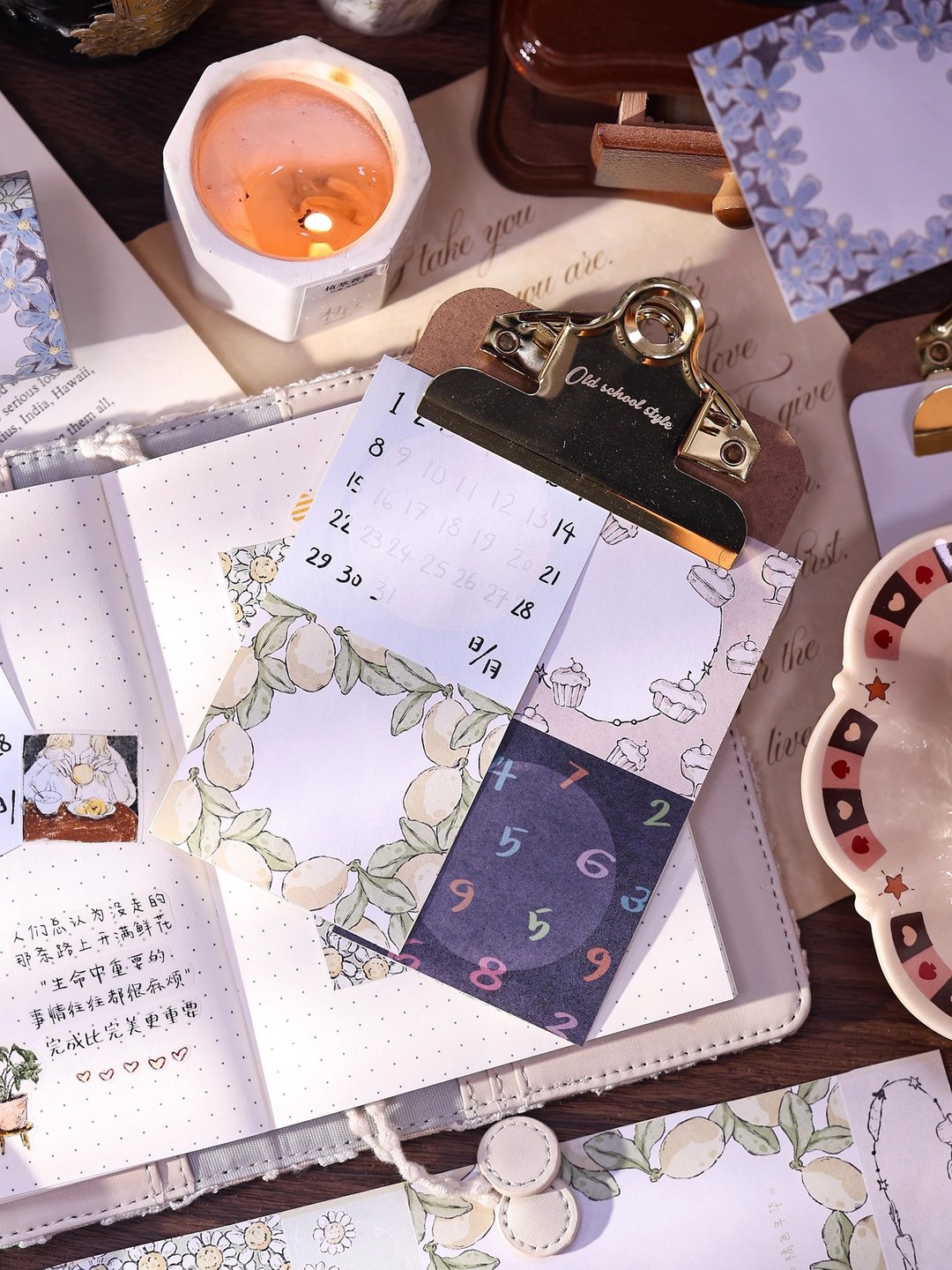 书写卷  书写纸边框带背胶便签贴和纸PET 手帐胶带拼贴 - 纸胶带 - 纸 卡其色