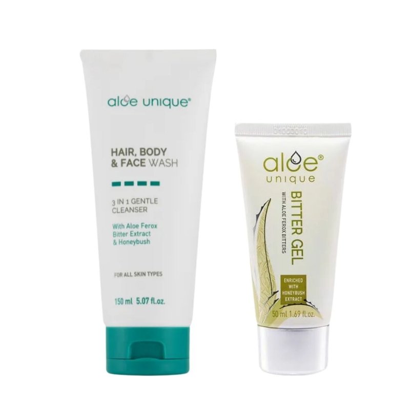 优尼客 开普芦荟苦胶 50ml + 芦荟全身洁净露 150ml 2 件组 - 沐浴用品 - 塑料 银色