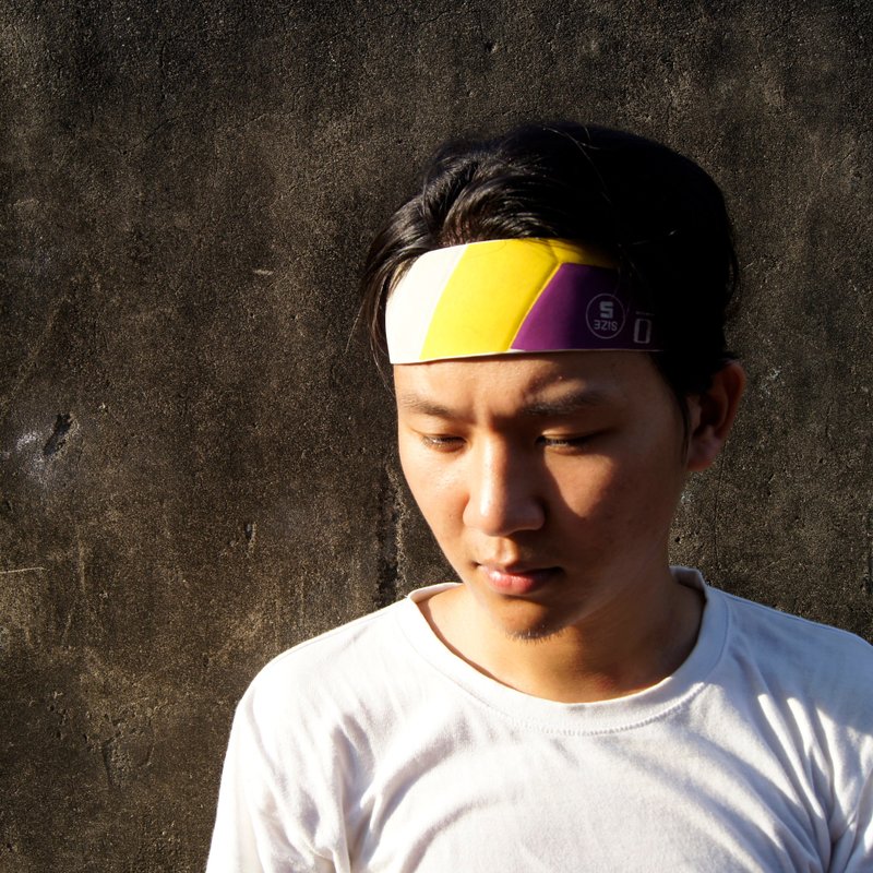 排球x发带 / 宽版 / conti黄紫白款 编号002 - 发饰 - 橡胶 白色