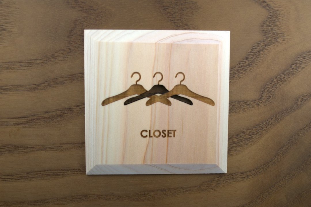 Closet plate CLOSET (P) - 墙贴/壁贴 - 木头 咖啡色