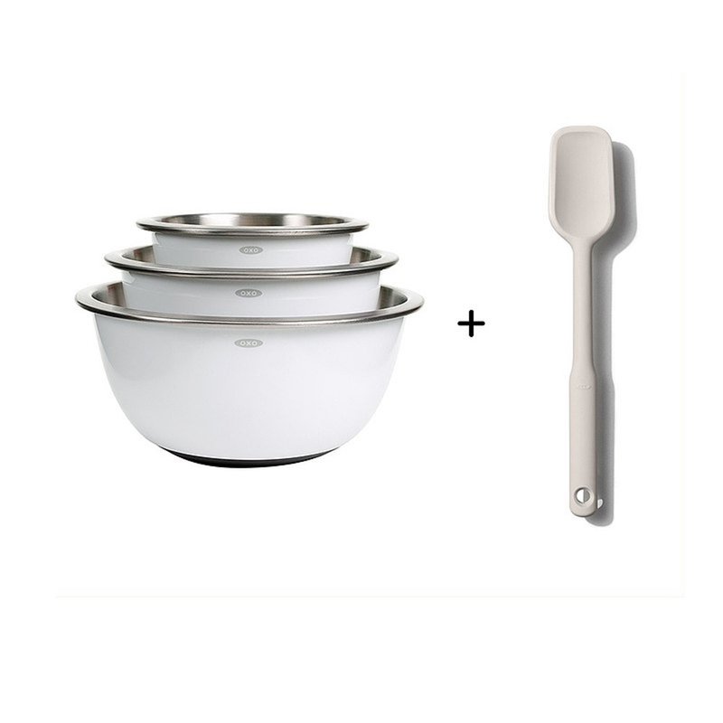 PINKOI限定【超值组合】OXO 备料2件组 (搅拌盆+刮勺) / 共2款 - 厨房用具 - 不锈钢 白色
