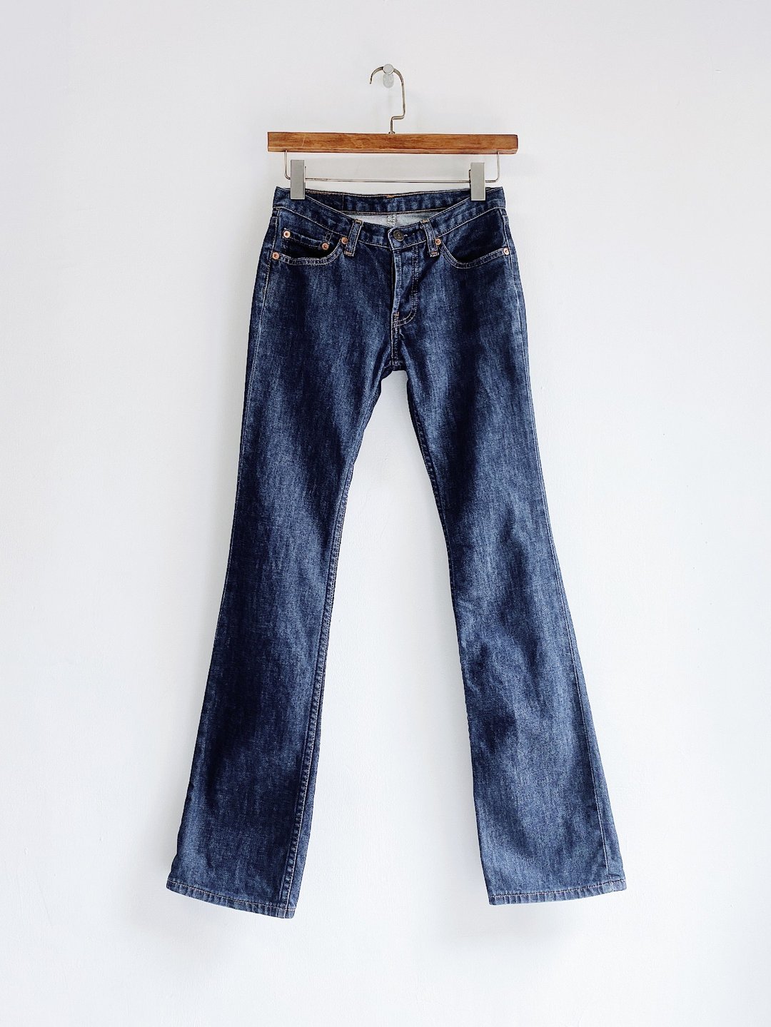 levis / 599 W25 L32 素经典深蓝 古着低腰丹宁牛仔长裤 vintage - 女装长裤 - 棉 蓝色