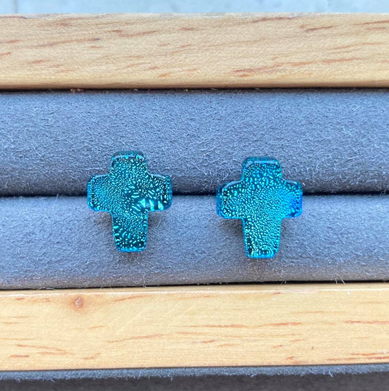 银河星星十字架耳环925纯银耳环戒指裸石宝石轻珠宝半宝石 - 耳环/耳夹 - 宝石 多色