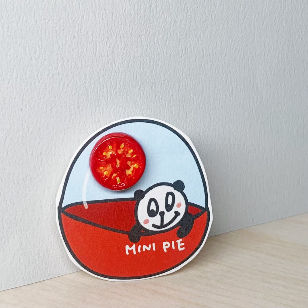 红蕃茄耳环(单耳贩售)(可改耳夹式) - 耳环/耳夹 - 粘土 红色