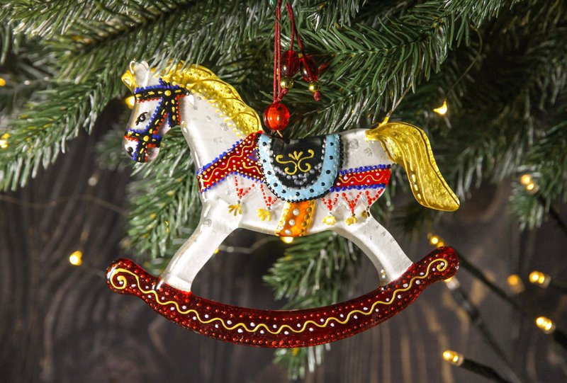 摇马玻璃壁挂圣诞装饰彩绘多彩艺术 - 墙贴/壁贴 - 玻璃 白色