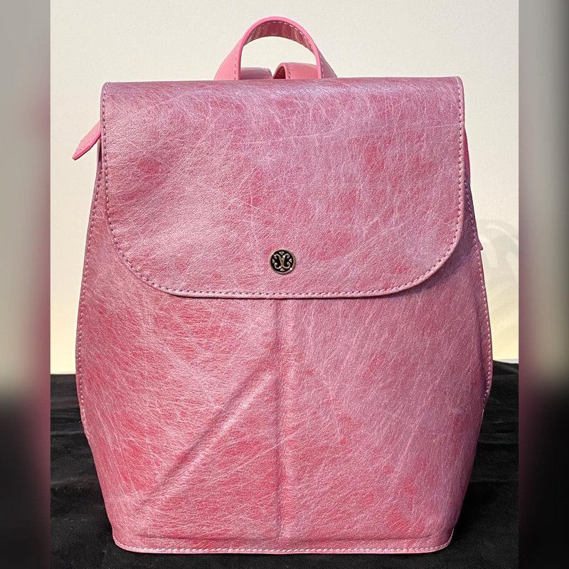 SWEETBURDEN 蚕丝牛皮-Peace 和平 后背包 真牛皮 手作 - 后背包/双肩包 - 真皮 红色