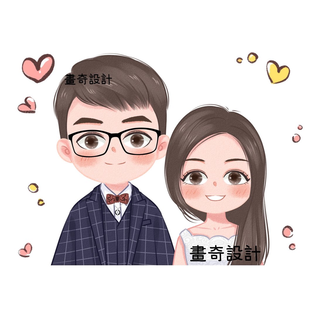定制似颜绘 人像画 全家福 插画 情人节 情侣 闺蜜 宠物 结婚礼物 - 电子手绘真人画像/绘画/插画 - 其他材质 