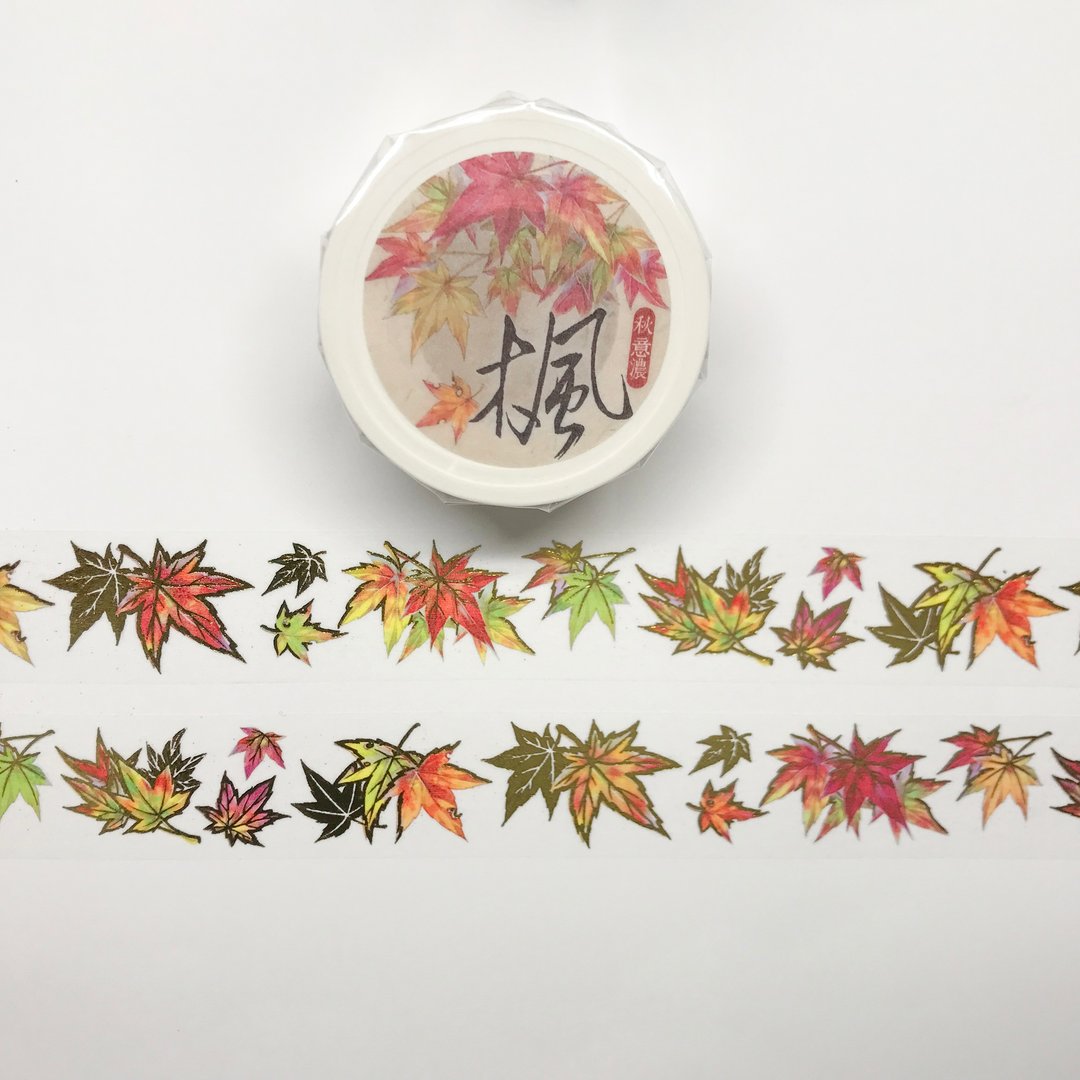 枫叶烫金和纸胶带(含离型纸) - 纸胶带 - 纸 红色