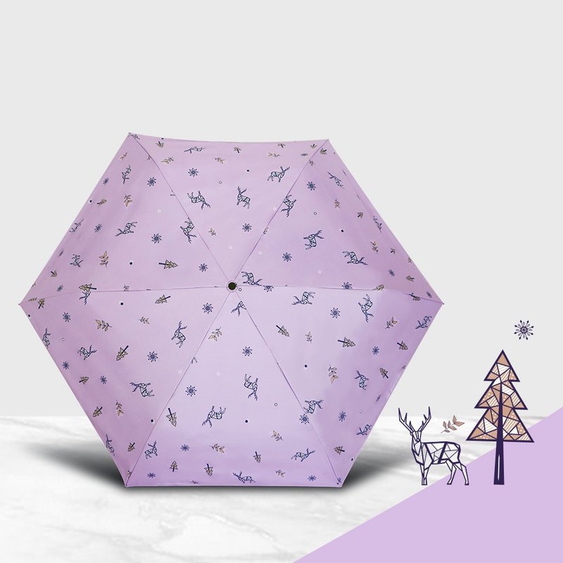 双龙北欧真碳纤三折伞超轻雨伞(藤花紫) - 雨伞/雨衣 - 防水材质 紫色